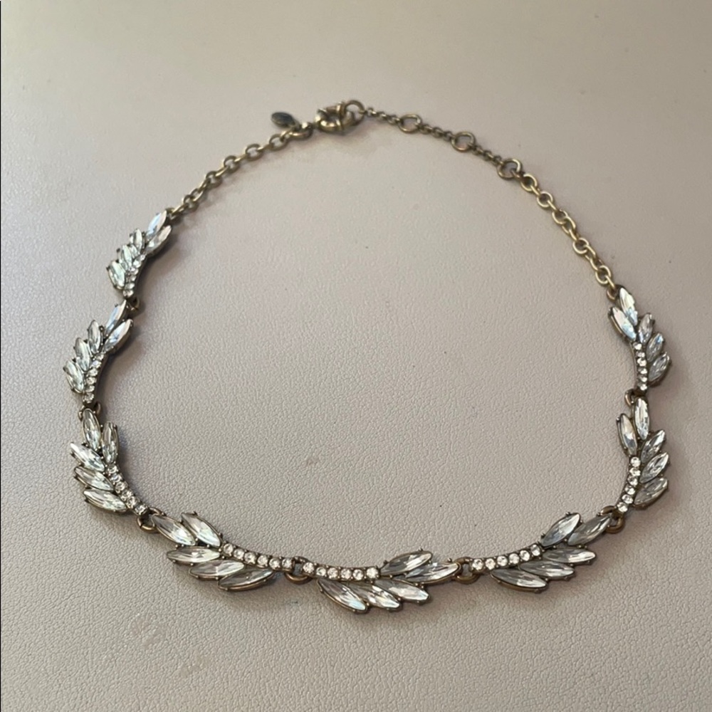 J. Crew Diamond Feather Necklace